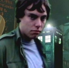 Luke Sutton as Captain Lewis with his TARDIS